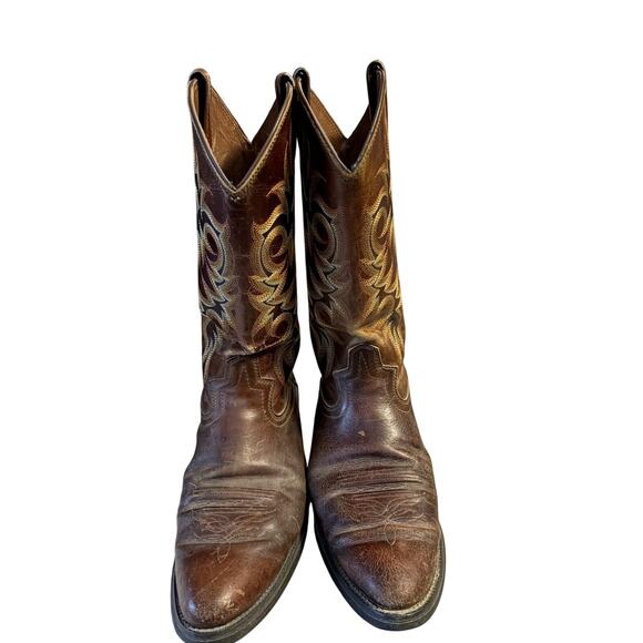 Justin Men’s Western Cowboy Boots Brown Leather Size 10.5D main image 7